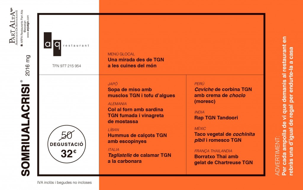 Menú degustació AQ (32€)