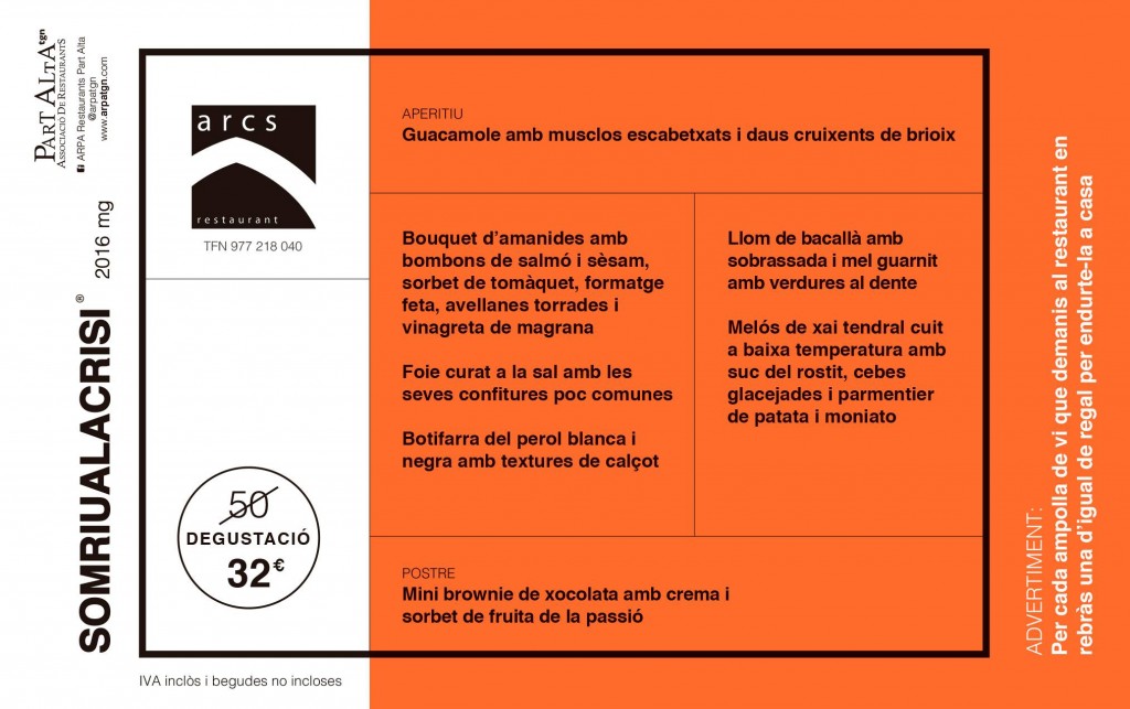 Menú degustació Arcs (32€)