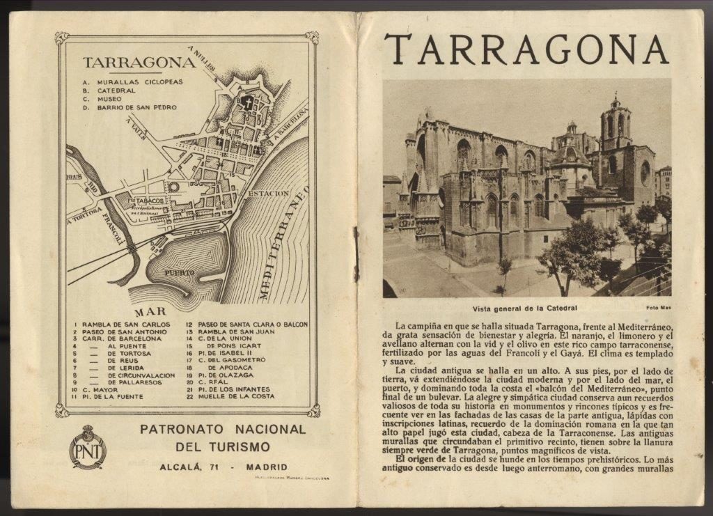 Artículo del patronato nacional de turismo sobre Tarragona