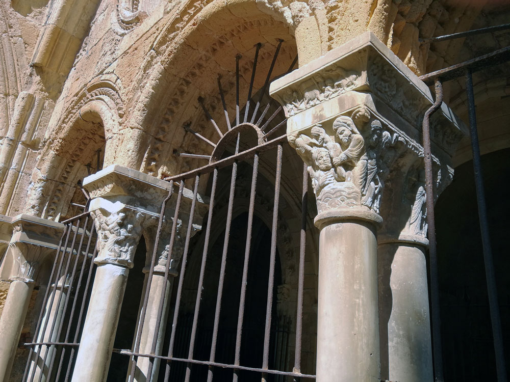 Columns with Biblical images
